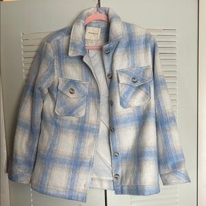 Madewell Blue and White Plaid Utility Jacket